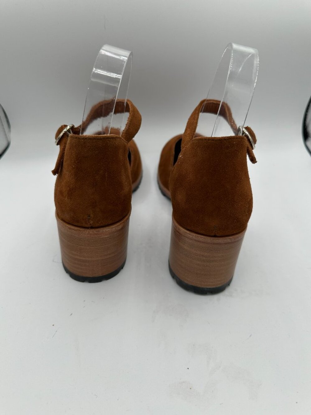 PATINA by Portland Leather Brown Suede Block Heeled Mary Jane’s Women's 9.5 - Picture 4 of 7